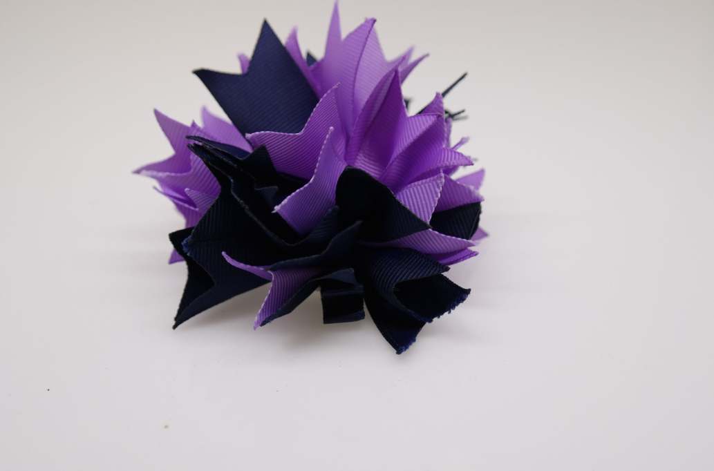 Small bowtique hair Bow with colors  Hyacinth, Navy Blue